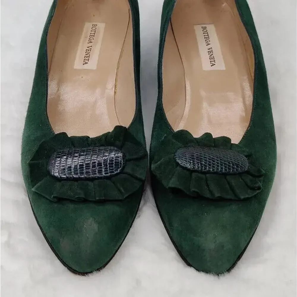 Green Vintage Bottega Veneta Pointed Toe pump sz 7.5 N